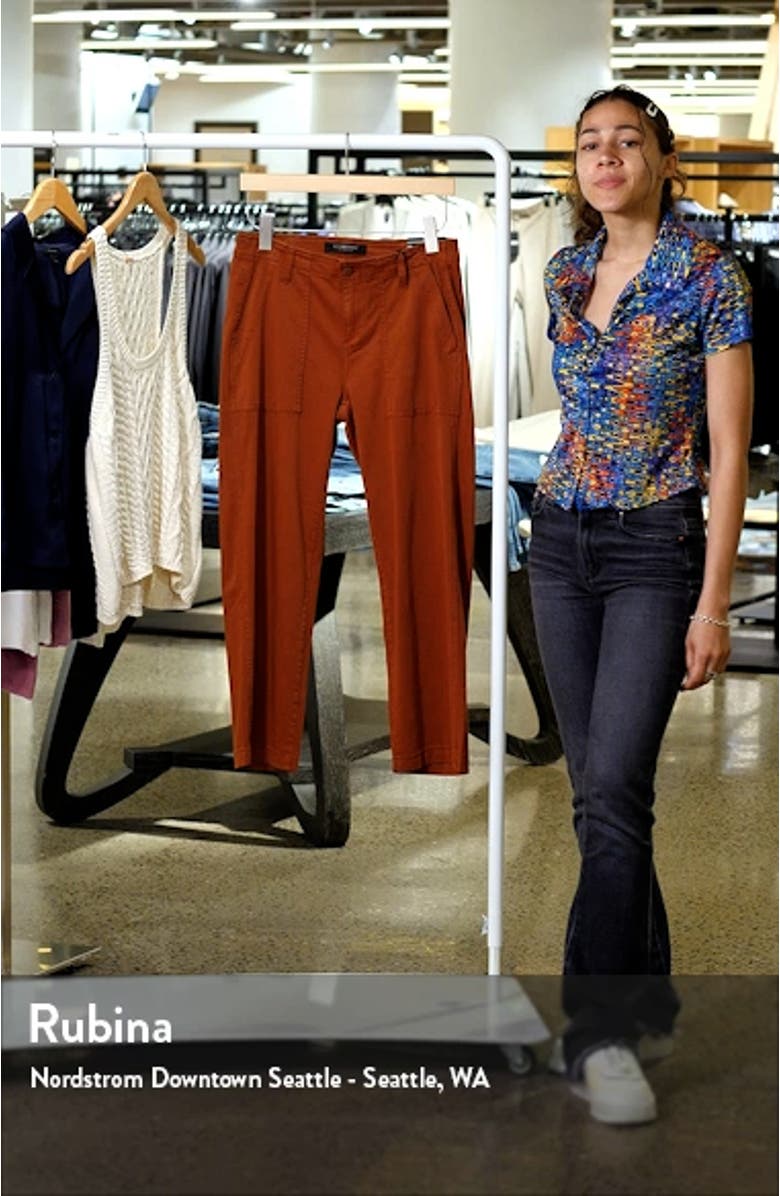 Crop Wide Leg Twill Cargo Pants, sales video thumbnail