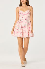ASTR the Label Birdie Floral Eyelet Scallop Trim Minidress