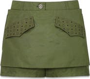 MCM Skirt-Layered Shorts in ECONYL® and Monogram Print Leather