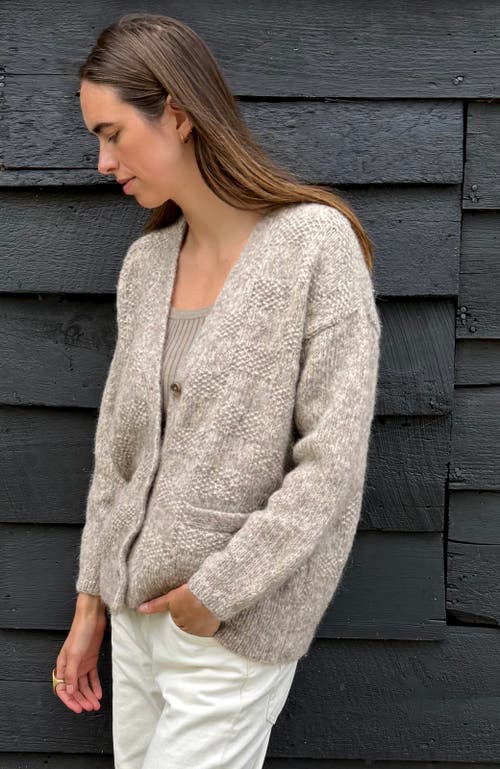 Oyun Handknit Basketweave Cardigan In Brown