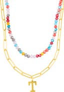 Adornia Initial Water Resistant Layered Necklace
