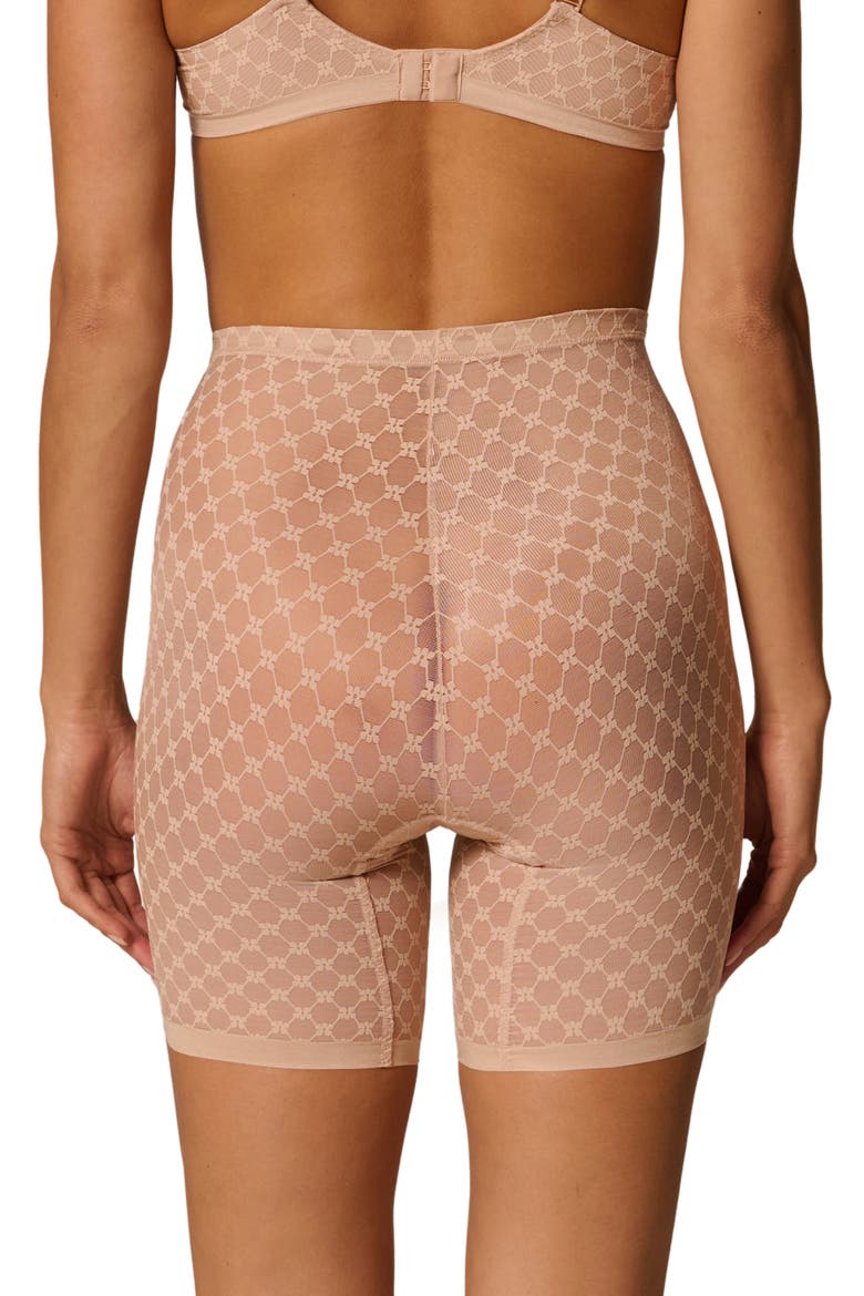 Plume Uplifting Embroidered Shaping Shorts, Alternate, color, PEAU ROSE