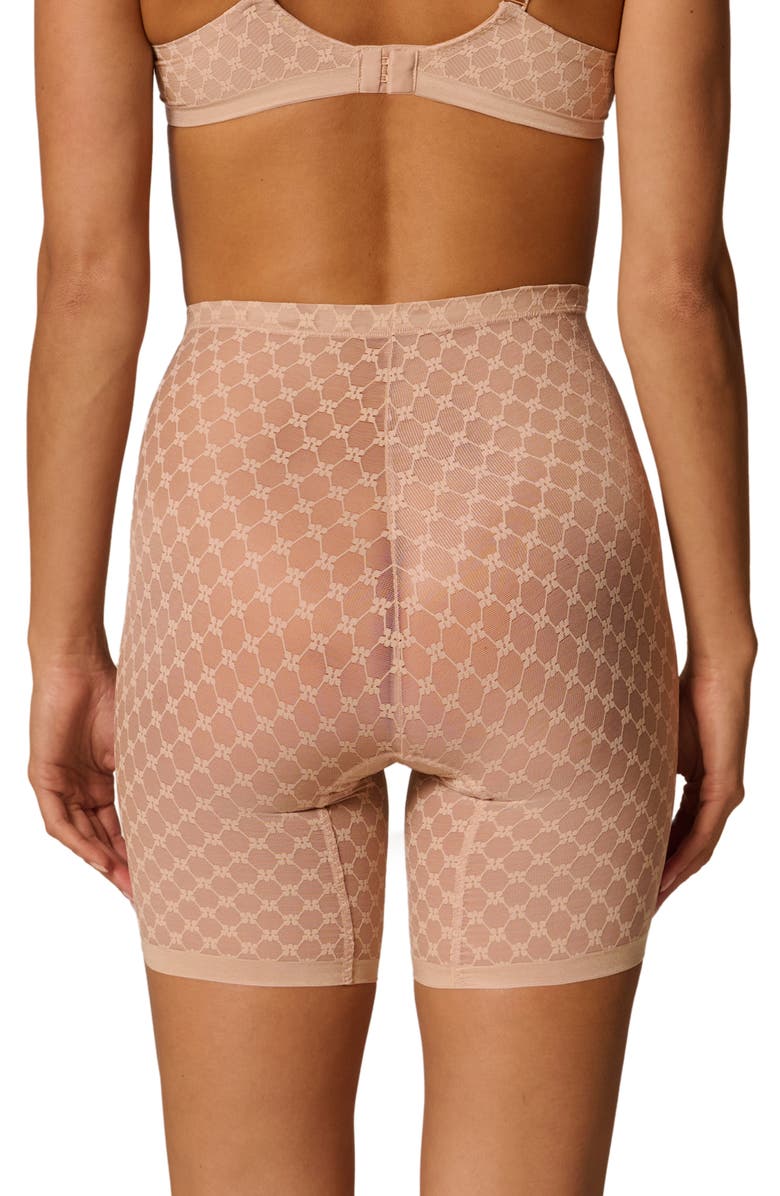 Simone Perele Plume Uplifting Embroidered Shaping Shorts, Alternate, color, Peau Rose