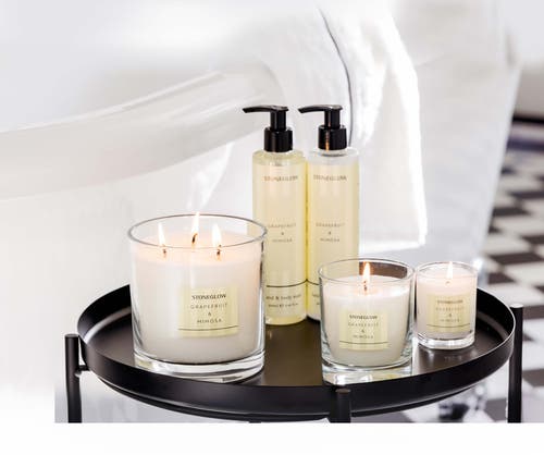 Stoneglow Modern Classics Grapefruit Mimosa 3 Wick Candle 1490g In Grapefruit & Mimosa