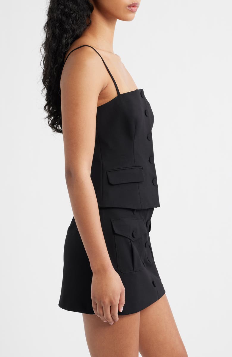 rag & bone Irina Sqare Neck Button-Up Top, Alternate, color, Black
