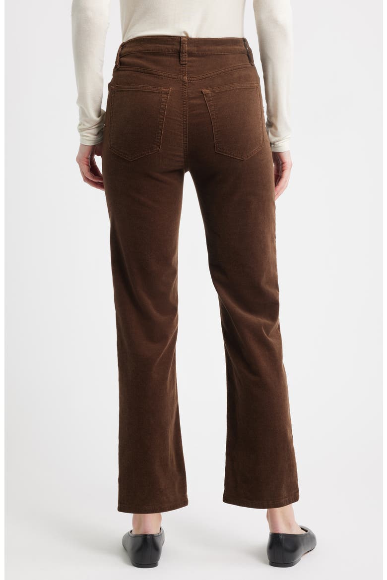 Le Sleek Corduroy Ankle Straight Leg Pants, Alternate, color, BITTER CHOCOLATE