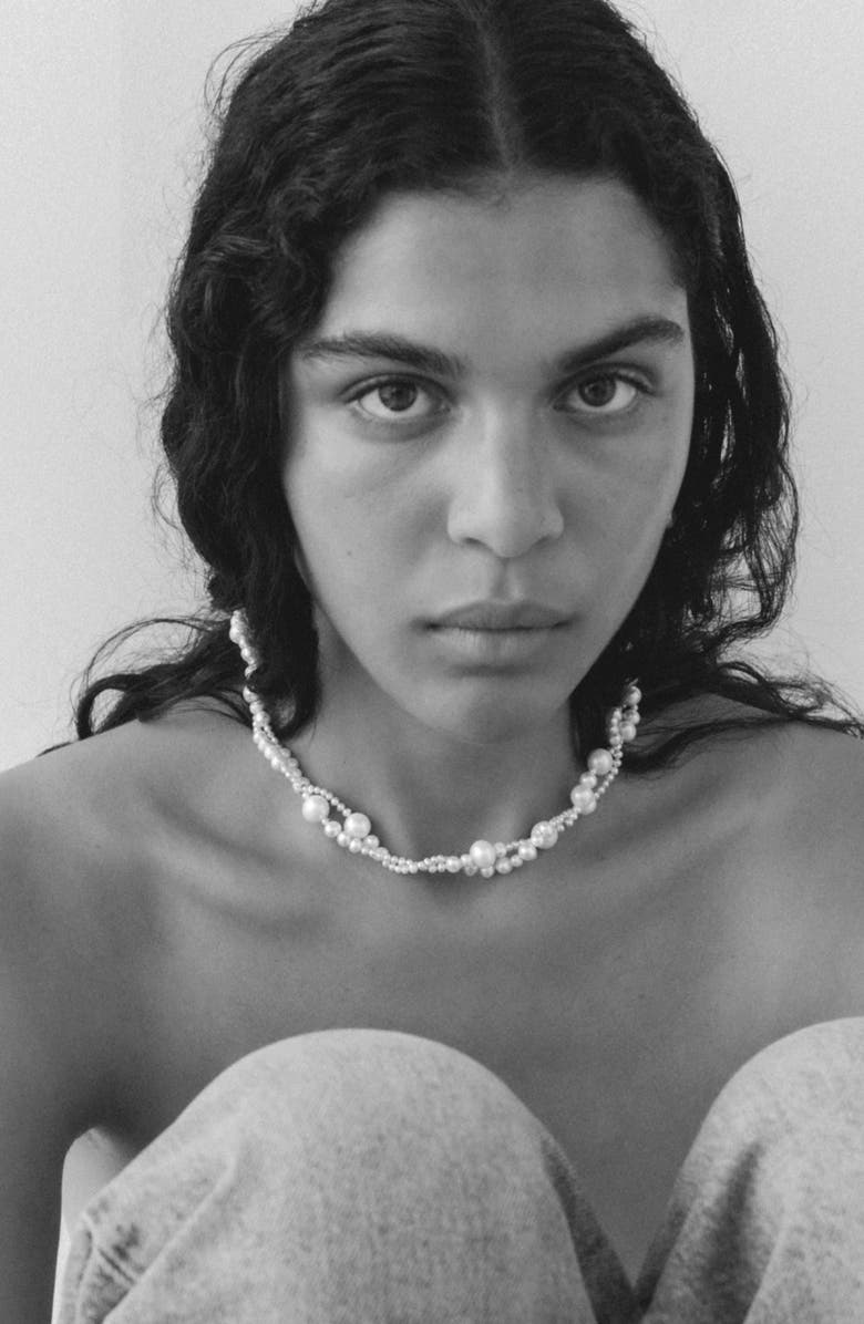 COMPLETEDWORKS Layered Freshwater Pearl Necklace, Alternate, color, 18Ct Gold Plated