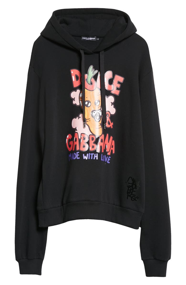Dolce&Gabbana Funny Logo Cotton Blend Graphic Hoodie, Alternate, color, 