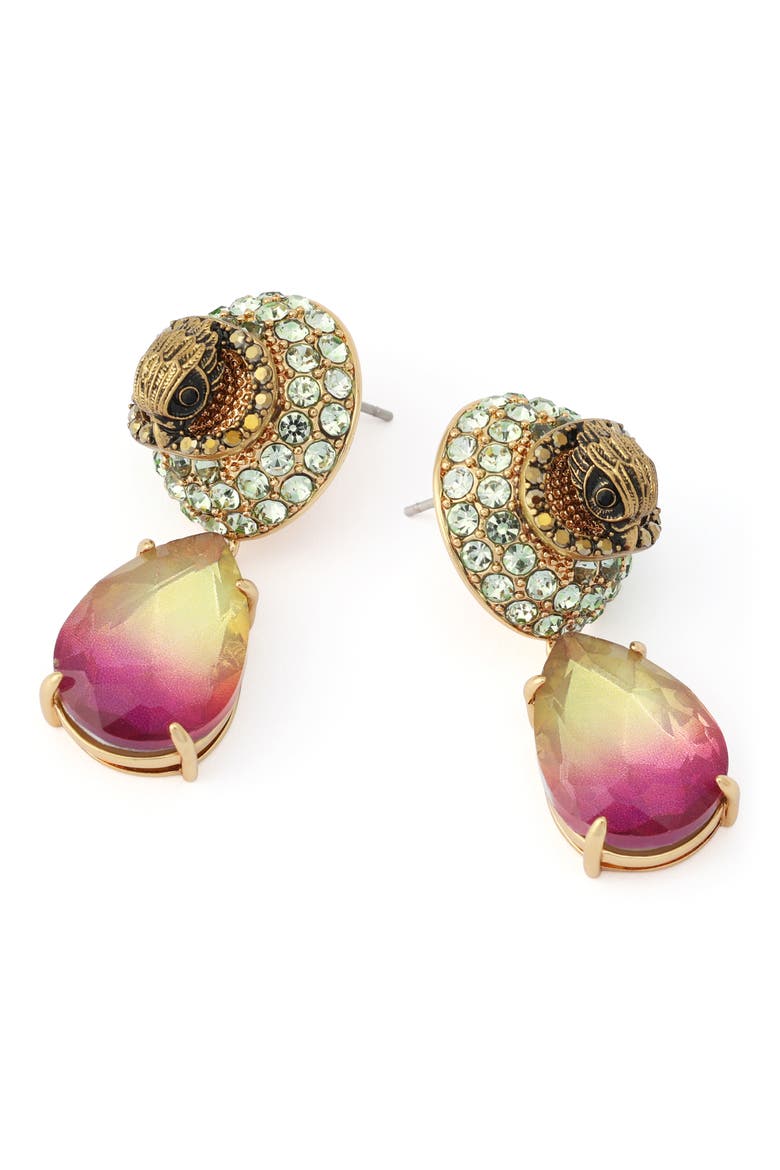 Eagle Pavé & Crystal Drop Earrings, Alternate, color, PINK MULTI