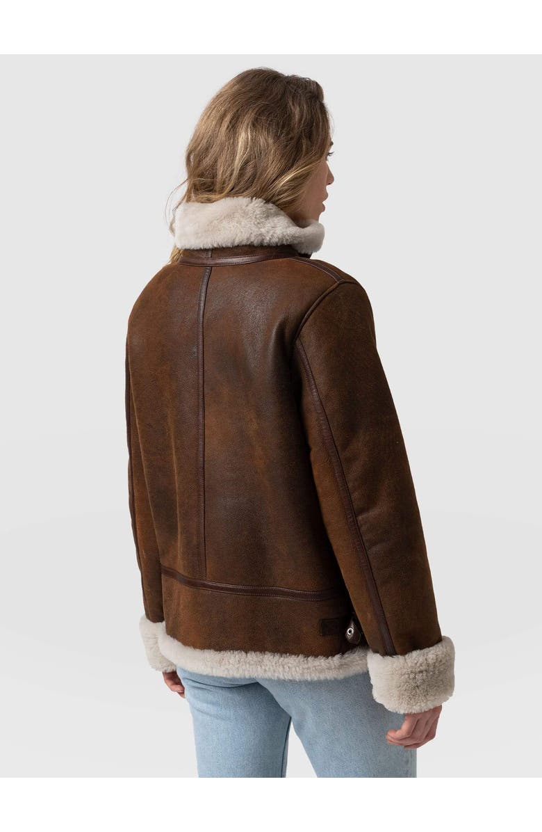 Saint + Sofia Amelia Aviator Jacket, Alternate, color, Black