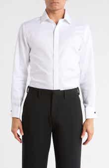 Lorenzo Uomo Cotton Tuxedo Trim Fit Dress Shirt