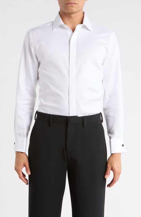 Lorenzo Uomo Cotton Tuxedo Trim Fit Dress Shirt