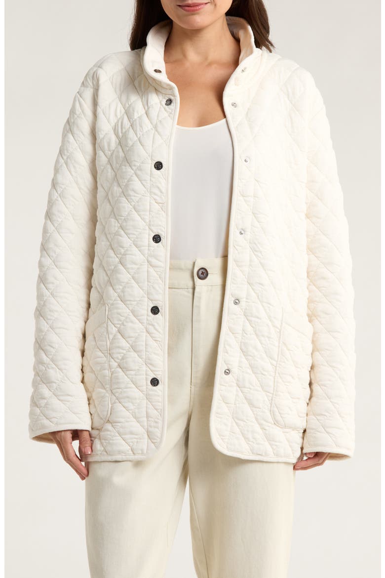 Puff Jacquard Barn Jacket, Main, color, COCONUT