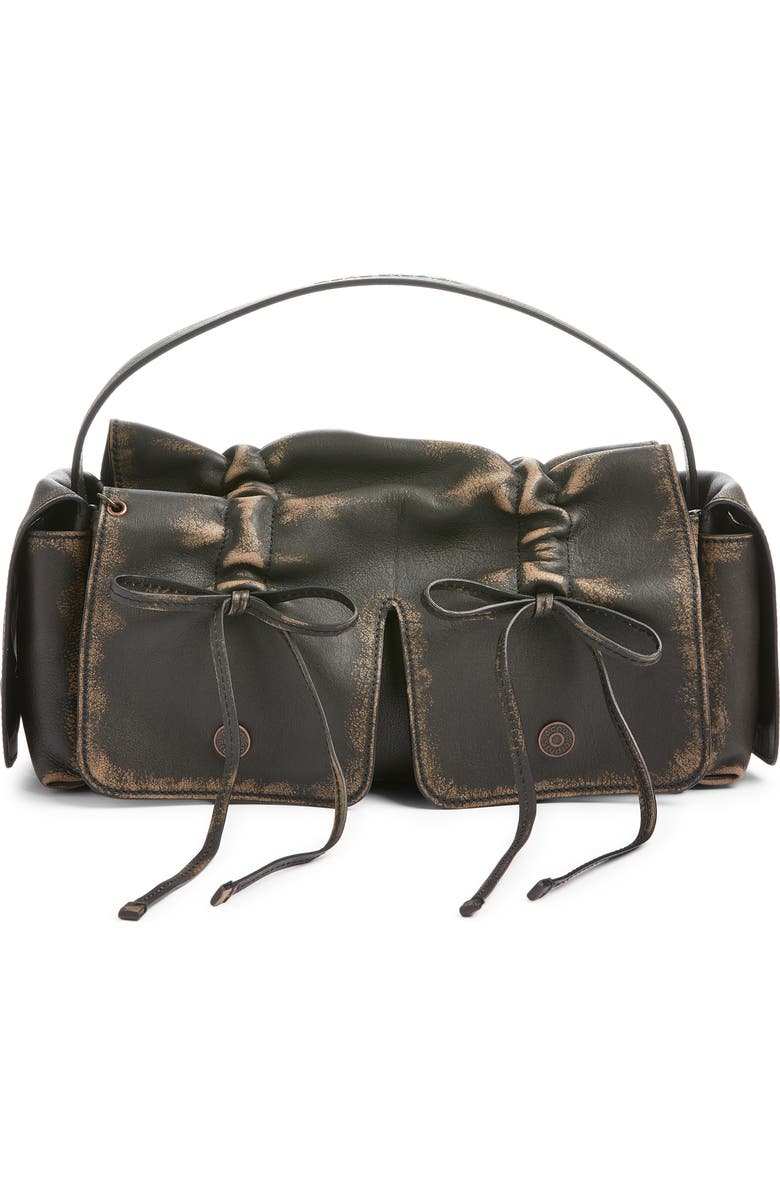 Acne Studios Multipocket Washed Leather Bag, Main, color, Dark Brown/ Beige