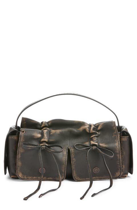 Multipocket Washed Leather Bag