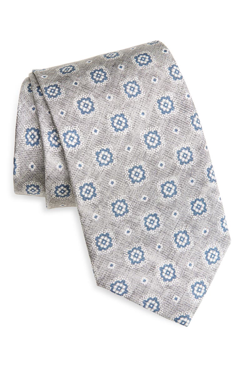 Pearson Medallion Silk Tie, Main, color, TAUPE