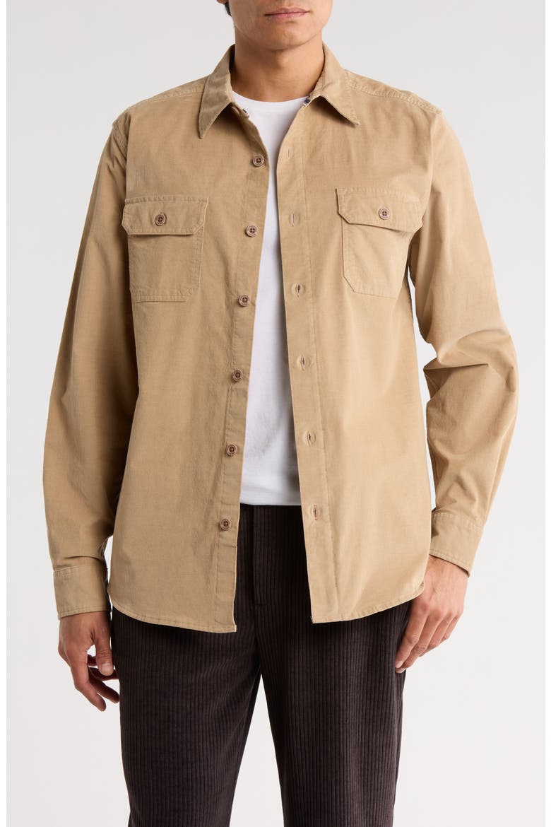 Twill Shirt Jacket, Main, color, KHAKI