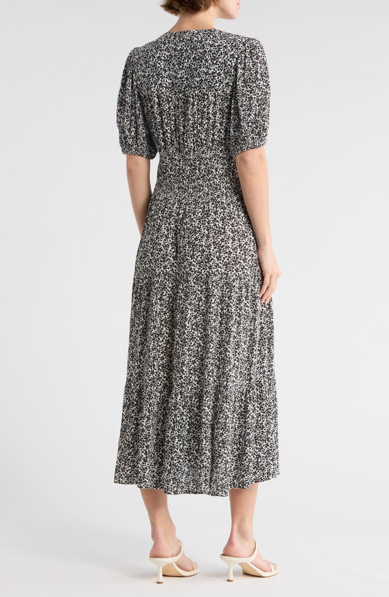 Melrose and Market Crinkled Short Sleeve Tiered Midi Dress, Alternate, color, 