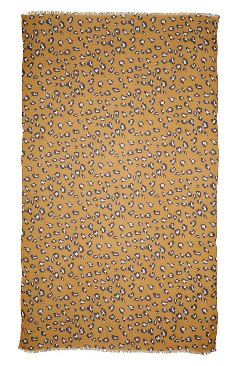 Sole Society Leopard Print Scarf, Alternate, color, 