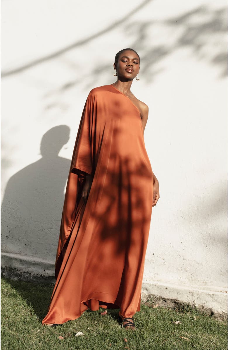 DIARRABLU Satu Dress, Alternate, color, Solid Rust