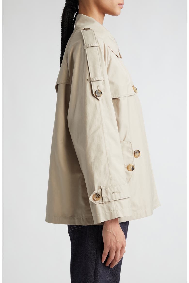 Double Breasted Water Resistant Short Swing Trench Coat, Alternate, color, BEIGE