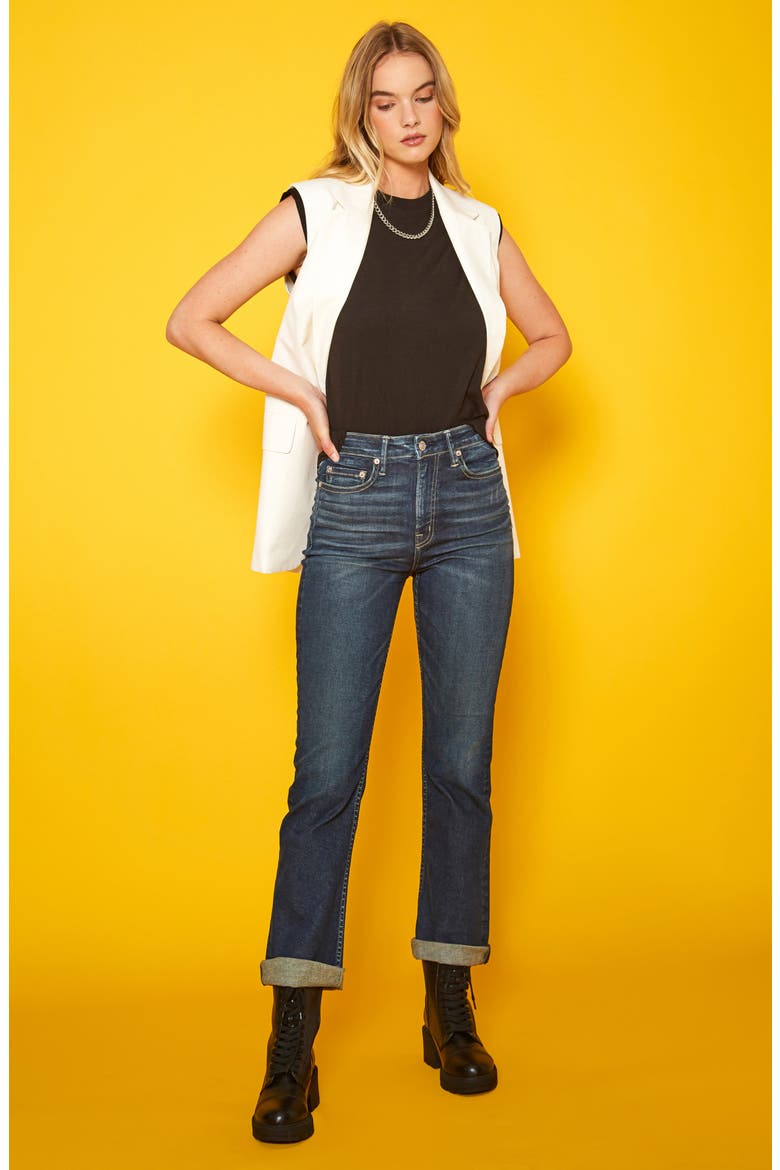 Celine Bootcut Jeans, Alternate, color, GREENWICH