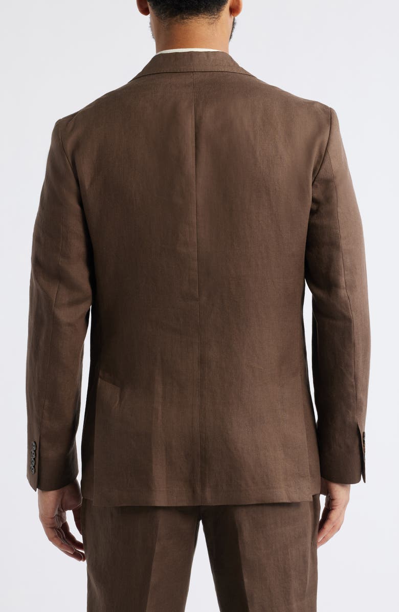 Nordstrom Henrik Trim Fit Solid Italian Linen Suit Separate Jacket, Alternate, color, Brown Cocoa