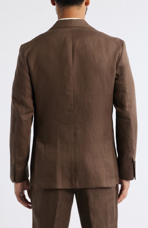 Nordstrom Henrik Trim Fit Solid Italian Linen Suit Separate Jacket In Brown