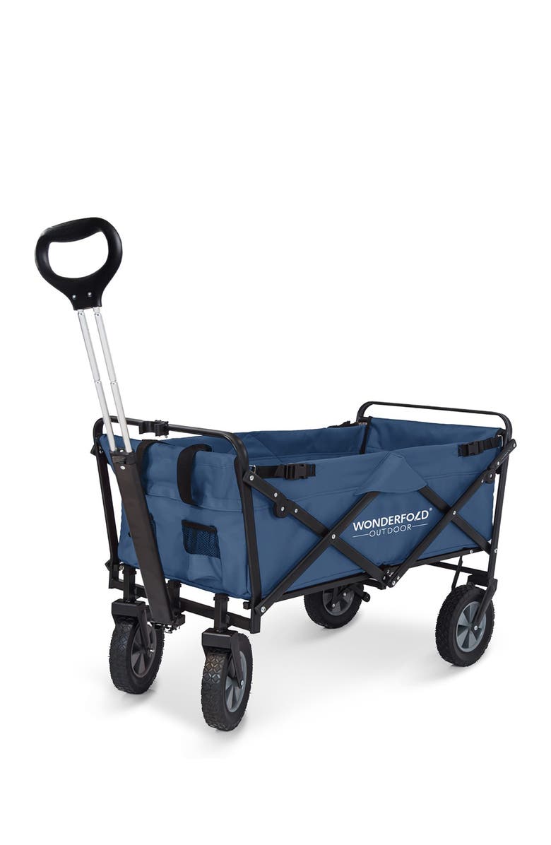 WonderFold Utility Folding Wagon with Stand - Blue, Main, color, Blue