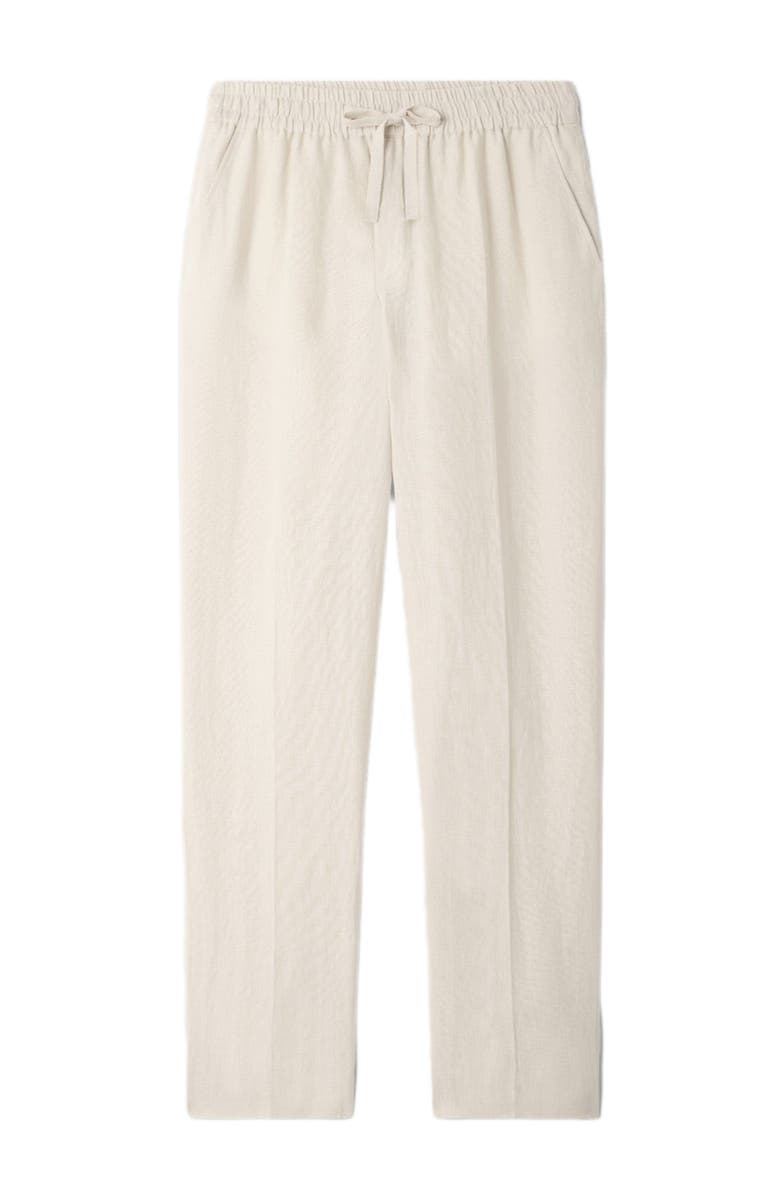 SANDRO Elasticated linen trousers, Alternate, color, Ivory