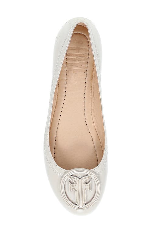 Frye Carson Logo Ballet Flat In Ivory