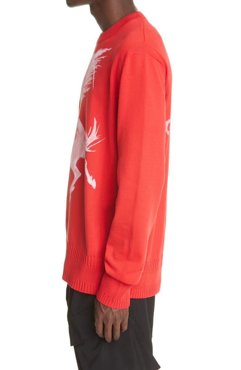 Givenchy Gothic Print Cotton Sweater, Alternate, color, 