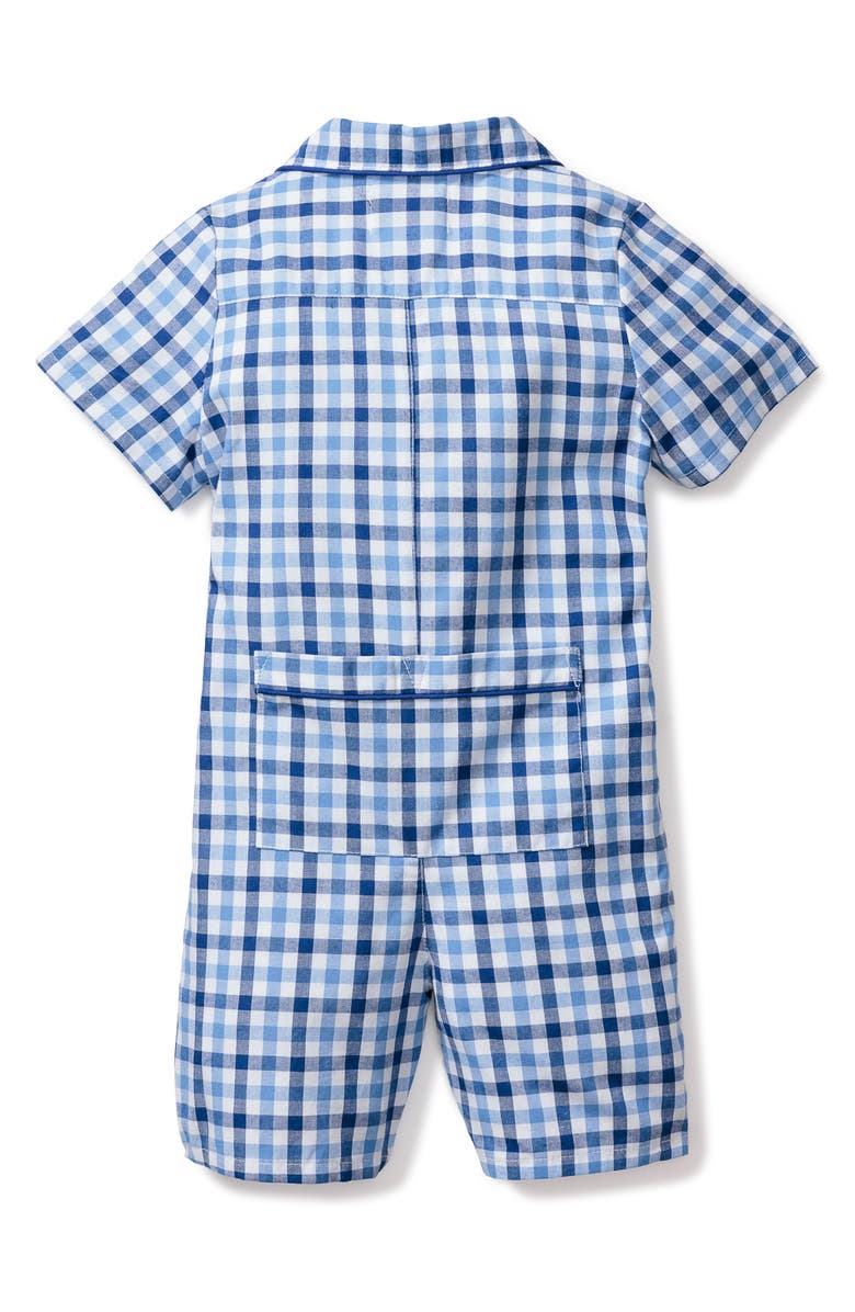 Petite Plume Gingham Summer One-Piece Romper Pajamas, Alternate, color,