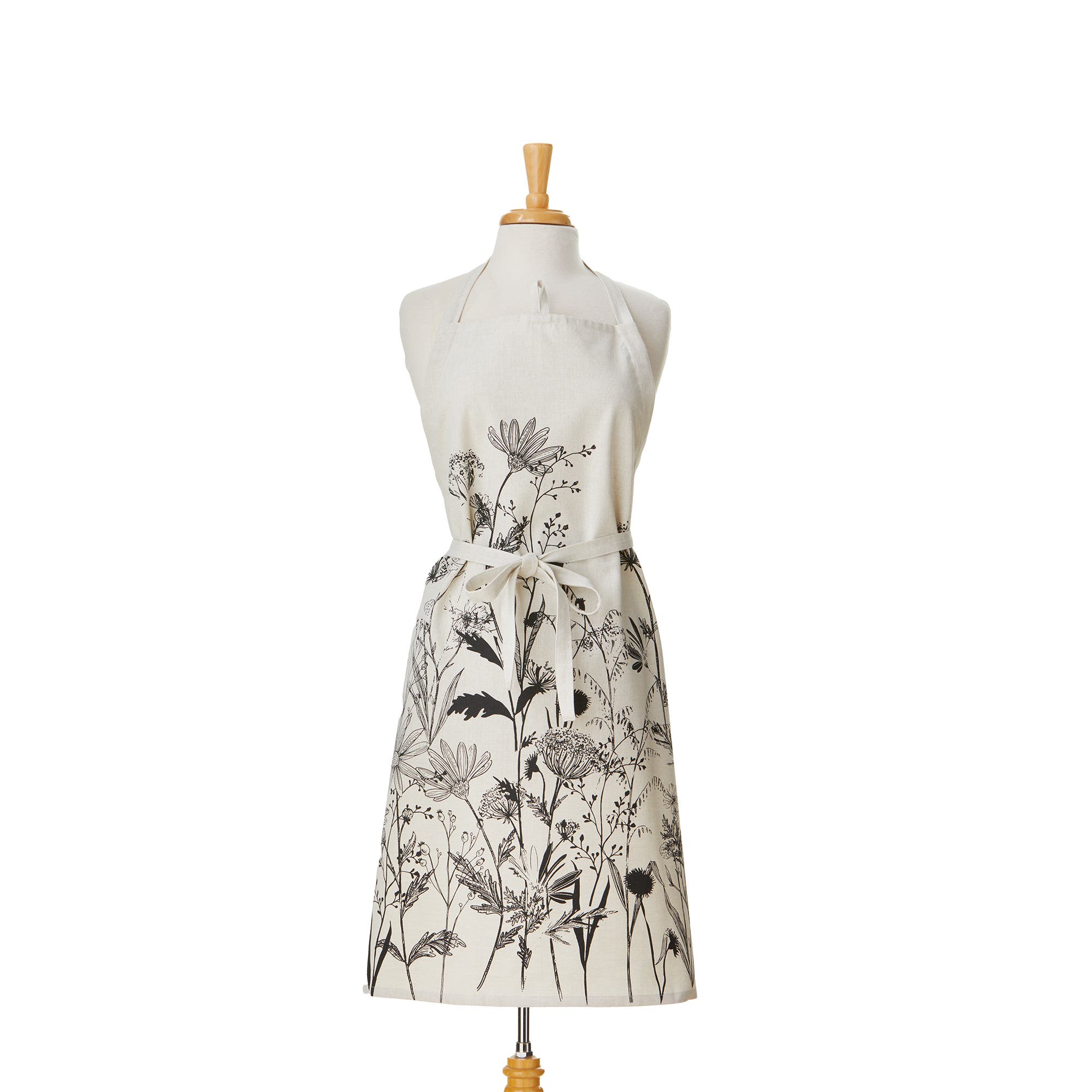 Tag Black Botanical Apron Black Multi Polyester Everyday