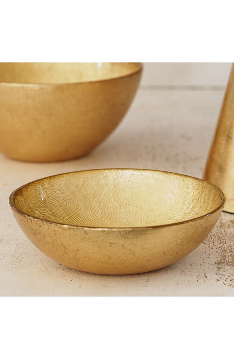 VIETRI Moon Glass Shallow Dipping Bowl, Alternate, color, Gold