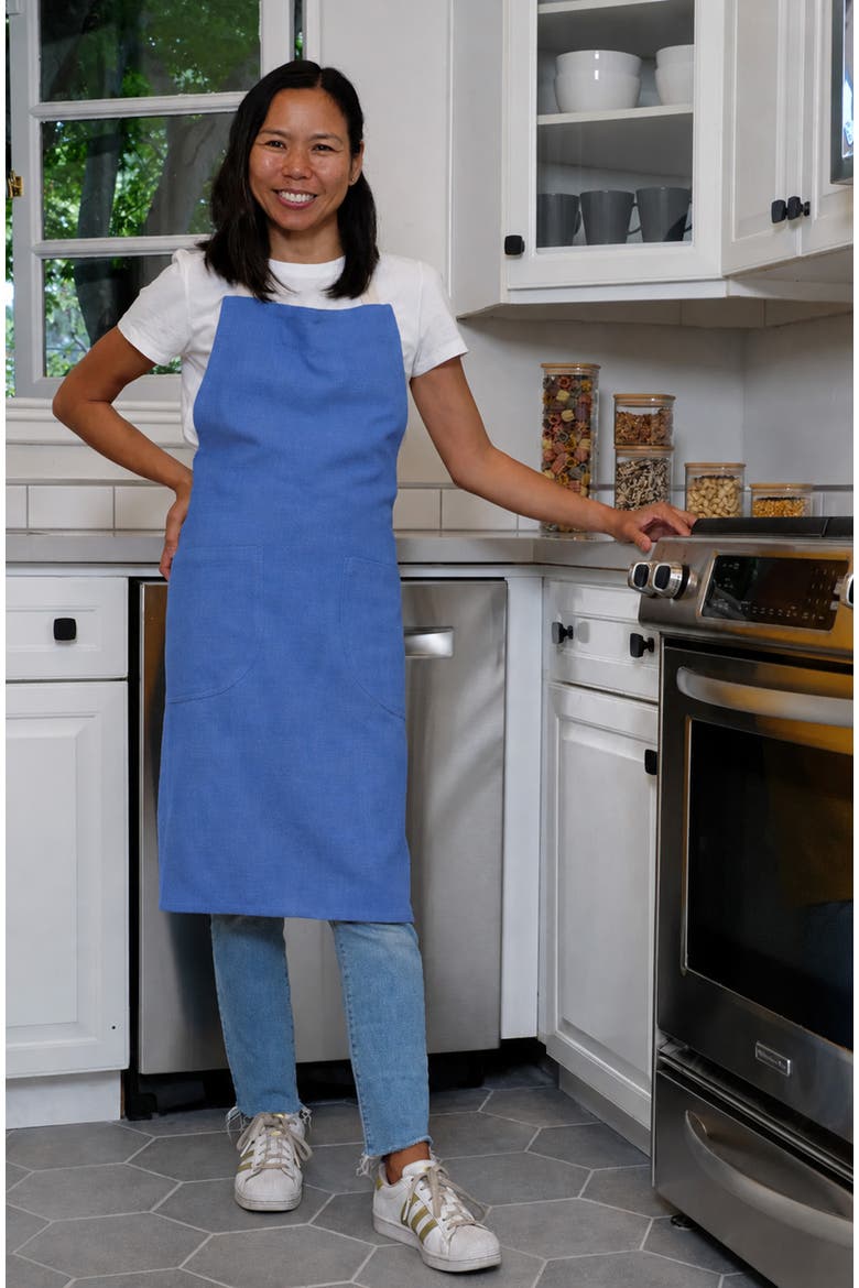 Monaco Slubbed Yarn Apron, Alternate, color, Dutch Blue