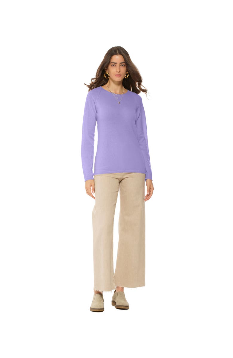 Monticelli Cashmere Ultralight Cashmere Raglan Crew Neck Sweater, Alternate, color, Lavender