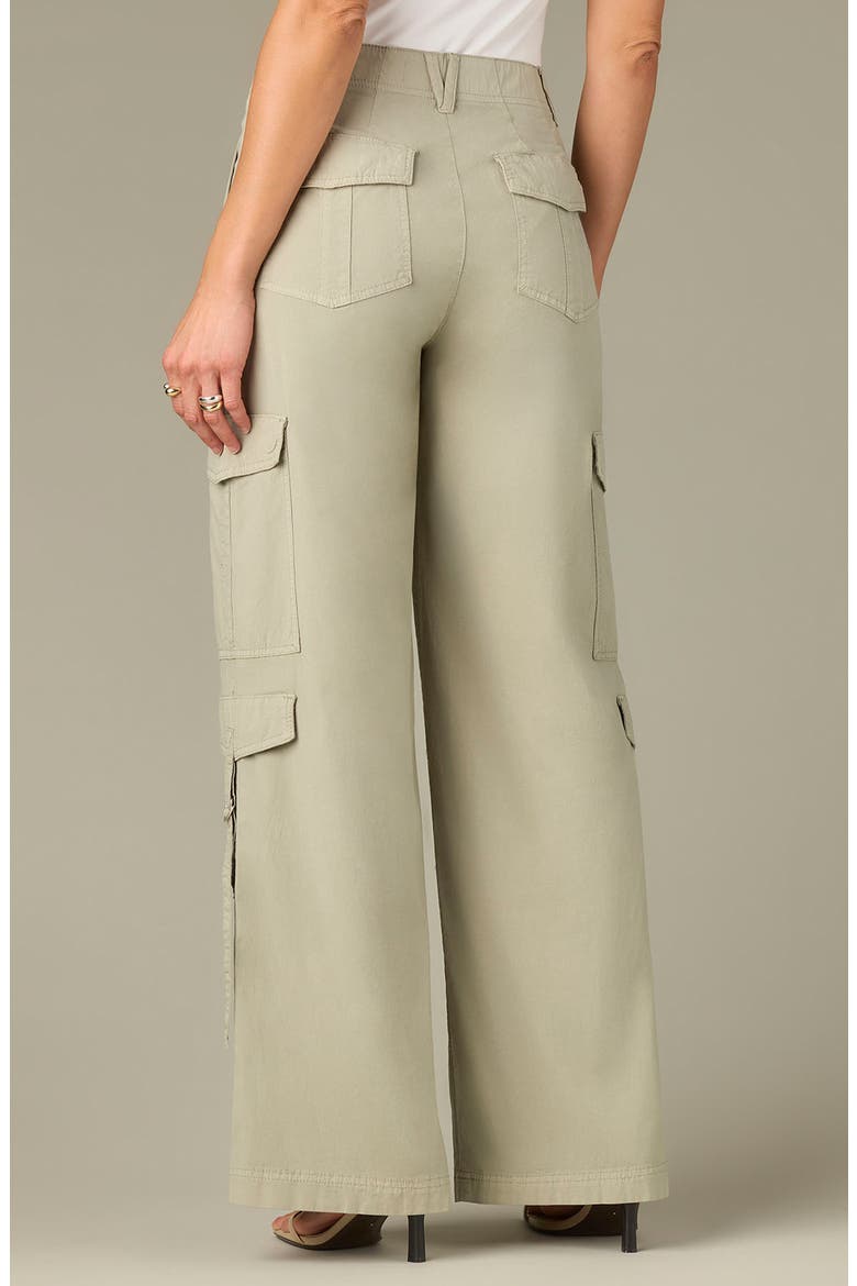 High Waist Cotton Blend Cargo Pants, Alternate, color, EUCALYPTUS