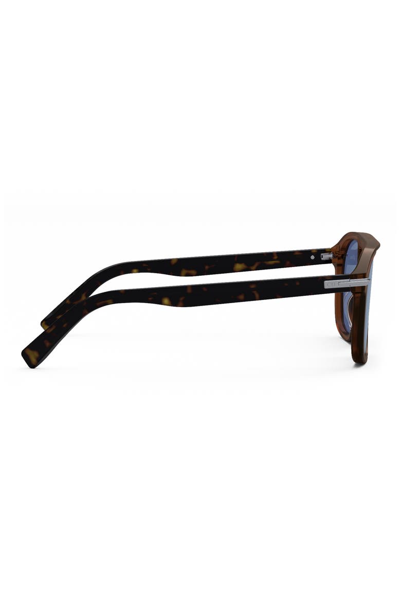 ‘DiorBlackSuit S4I 55mm Square Sunglasses, Alternate, color, SHINY LIGHT BROWN / BLUE