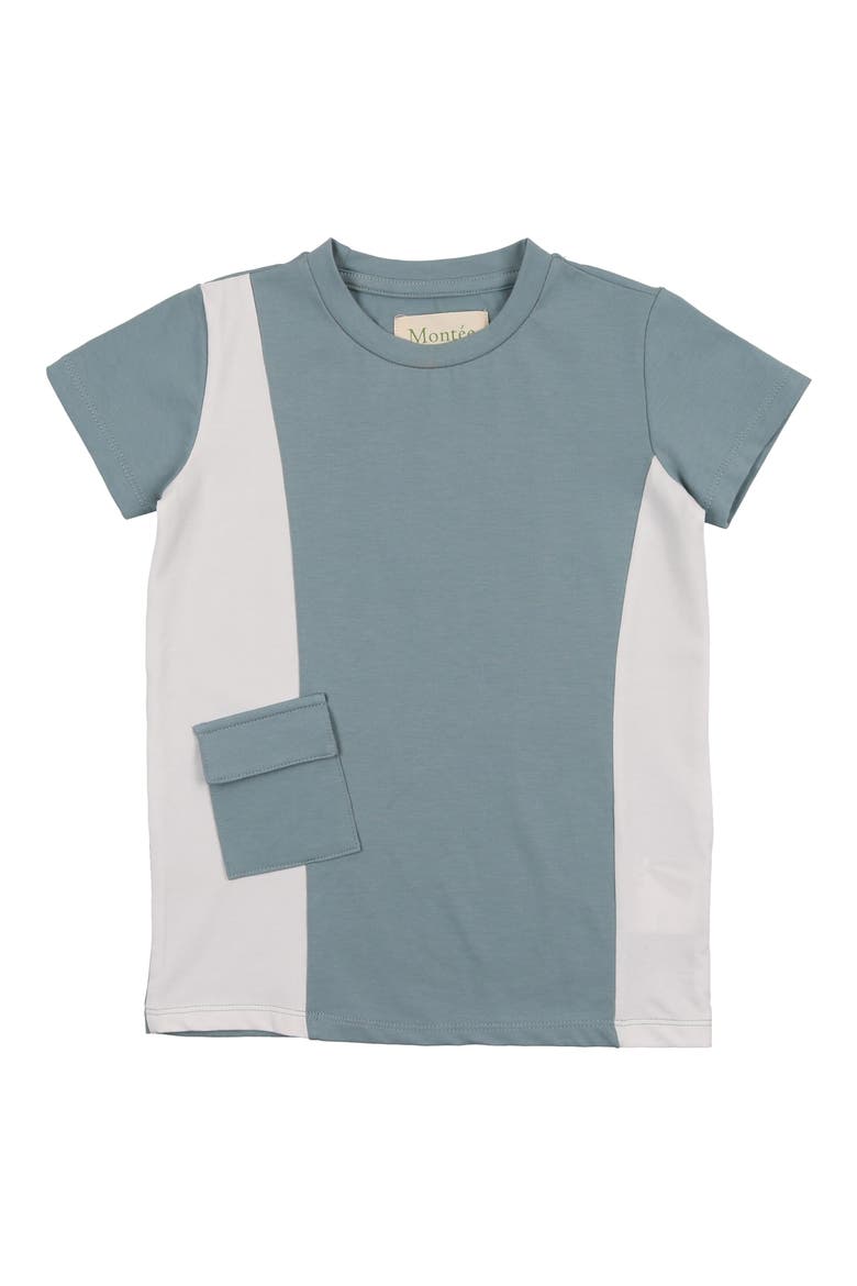 Kids' Colorblock Cotton Blend T-Shirt, Main, color, SAGE/ WHITE