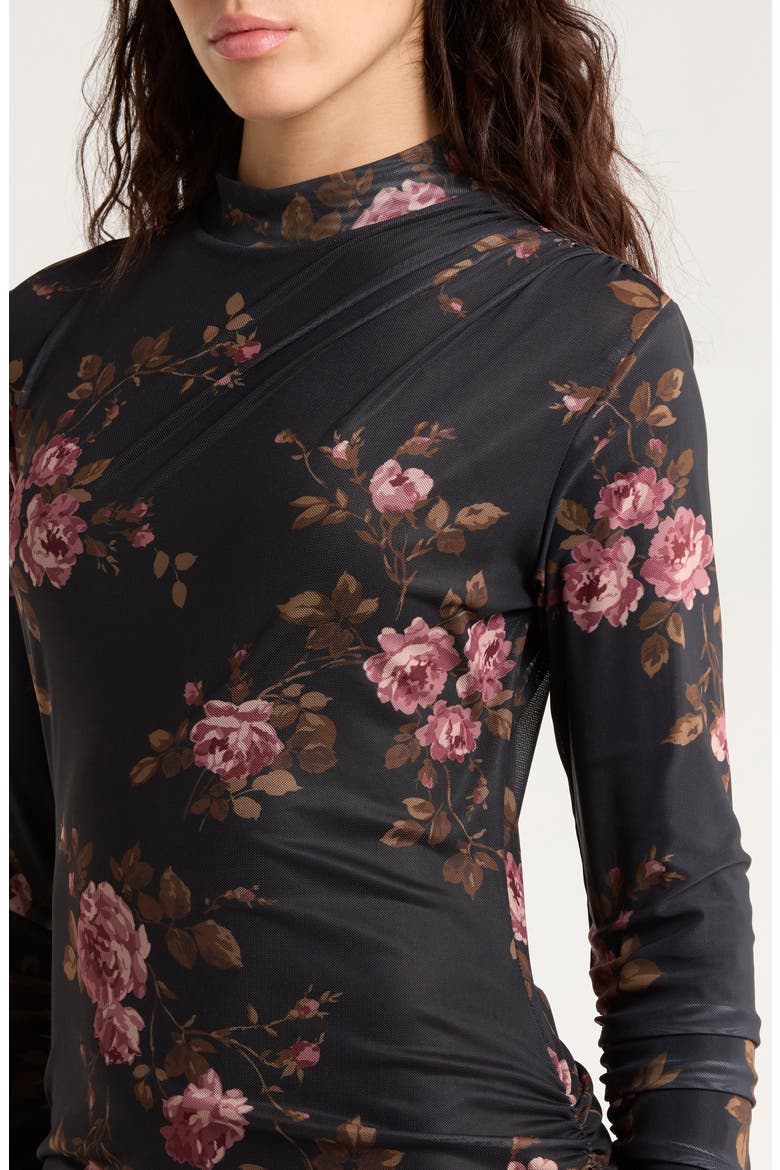 Emerson Long Sleeve Mesh Minidress, Alternate, color, BALLAD