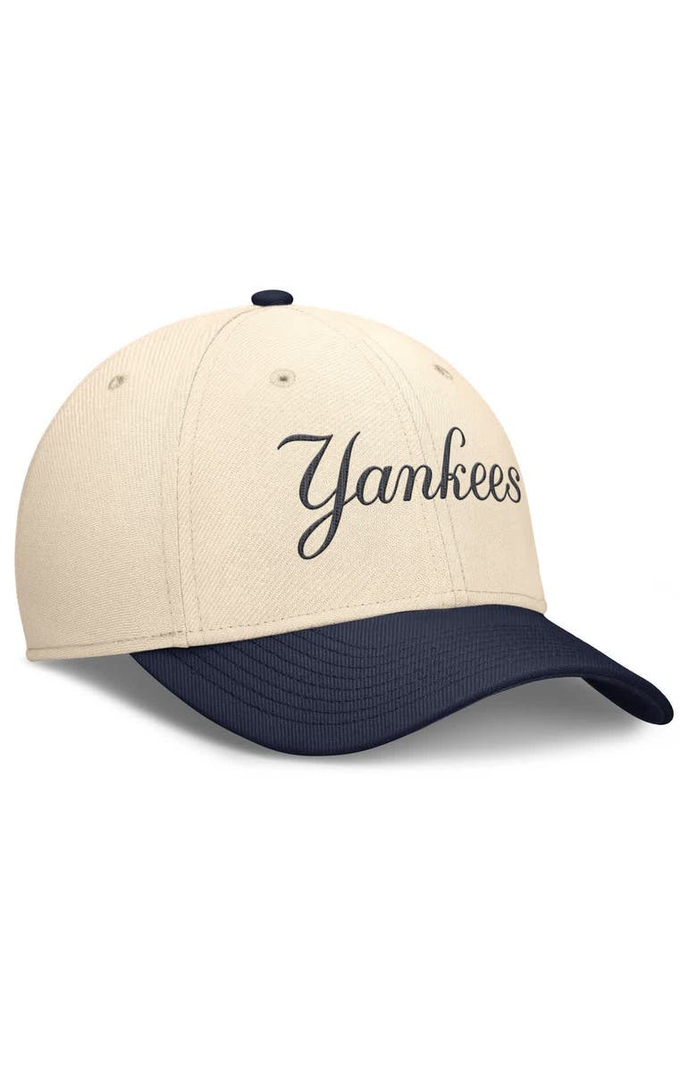 Nike Men's Nike Natural/Navy New York Yankees Statement Rise Performance Flex Hat, Alternate, color,