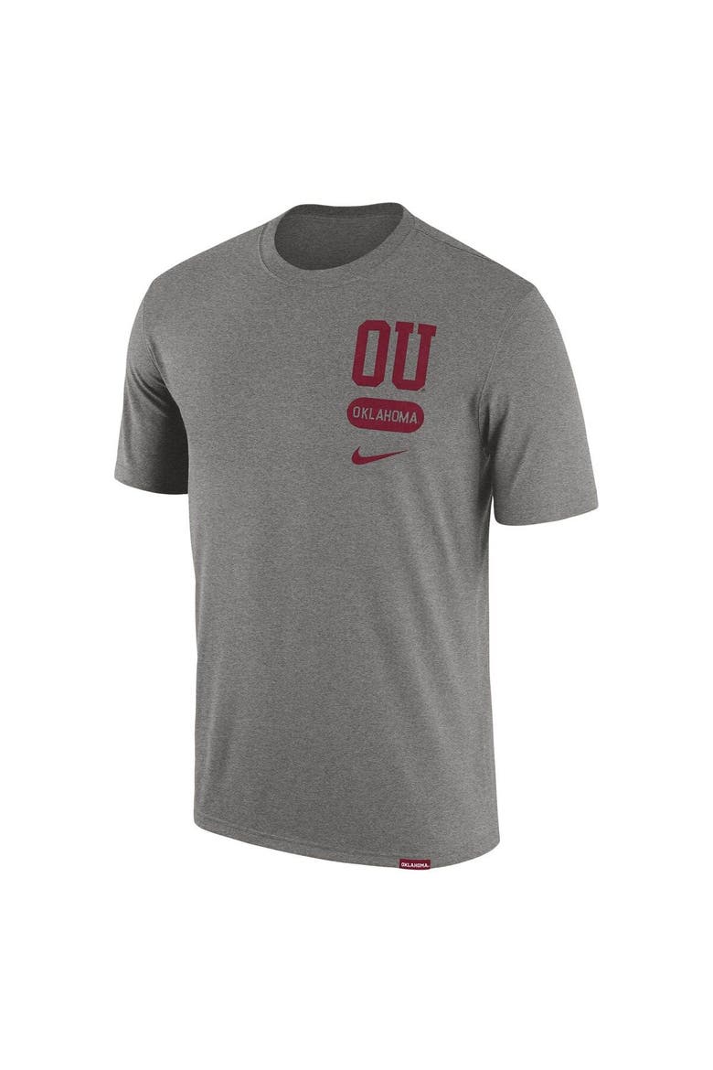Men's Nike Heather Gray Oklahoma Sooners Campus Letterman Tri-Blend T-Shirt, Alternate, color, Heather Gray