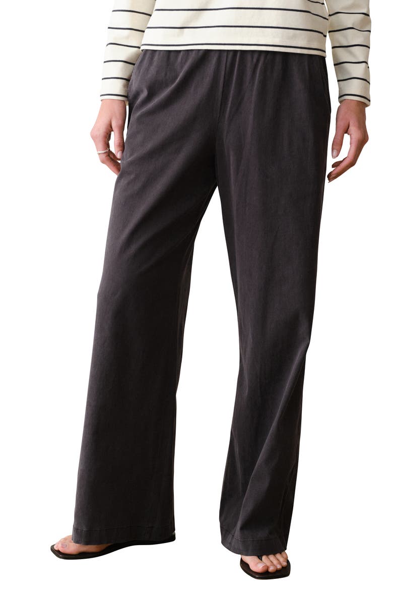 Allison Twill Wide Leg Trouser Pants, Alternate, color, FADED BLACK