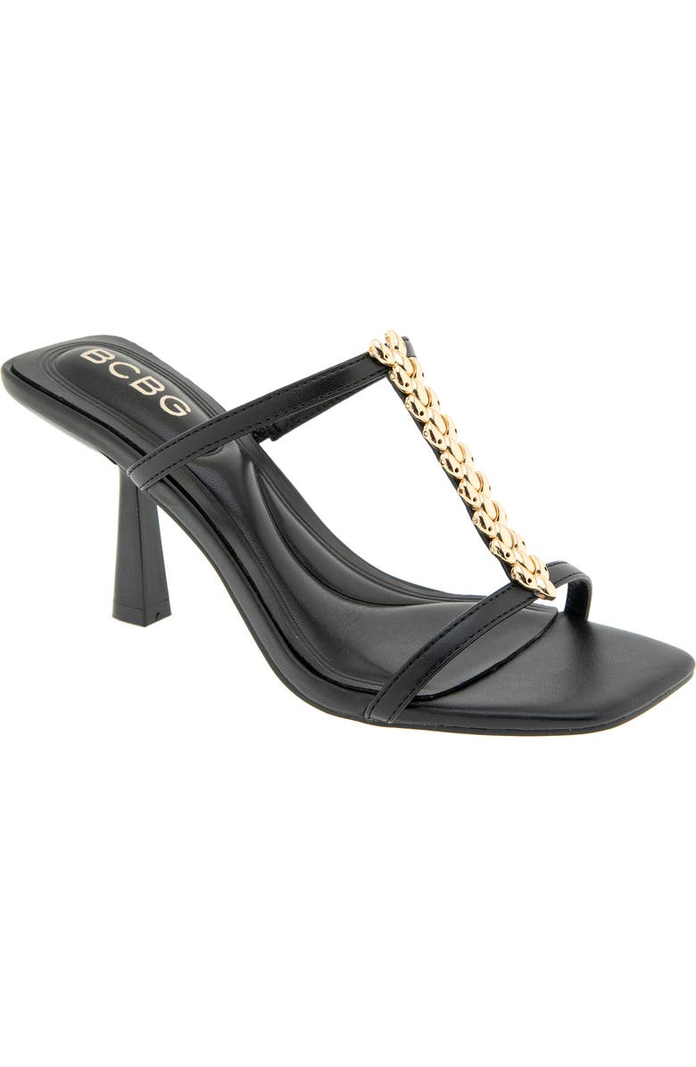 BCBGeneration Ratina Chain Trim Sandal, Main, color, Black