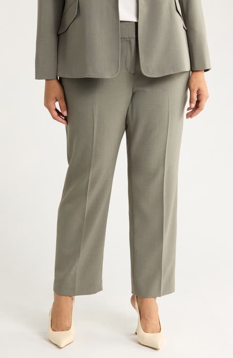 Flat Front Slim Pants (Plus)
