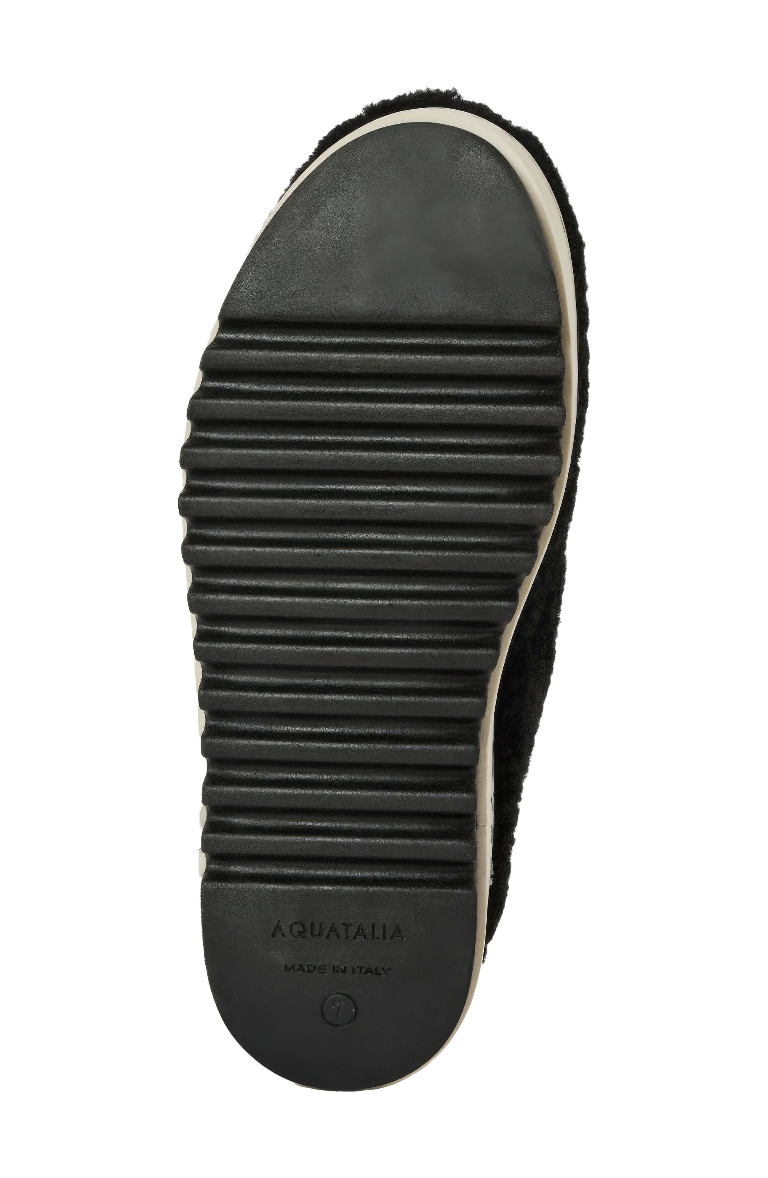 Amata Weatherproof Genuine Shearling Mule, Alternate, color, BLACK/ SHEARLING
