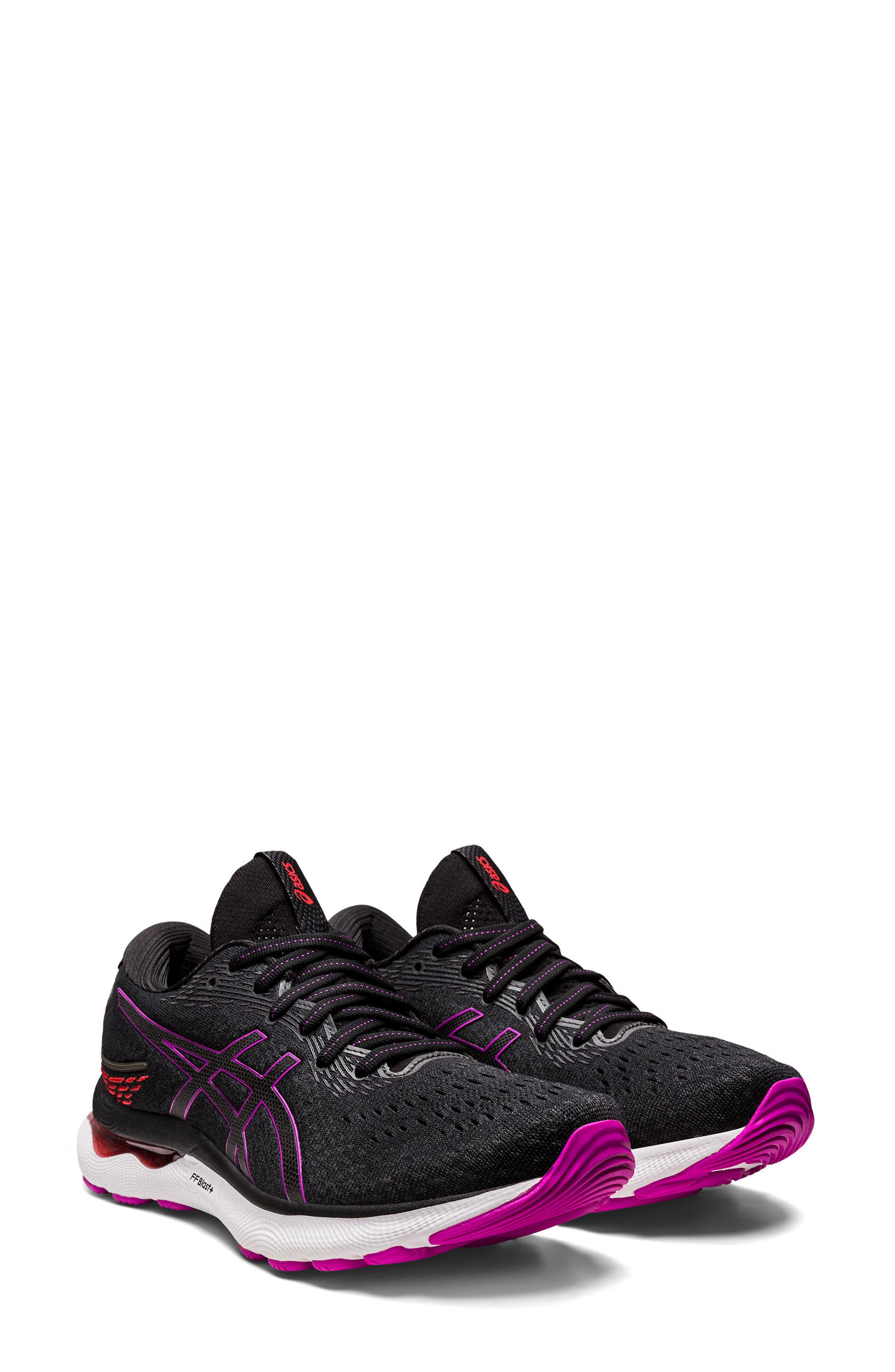 GEL-Nimbus 24 Running Shoe, Main, color, BLACK/ ORCHID
