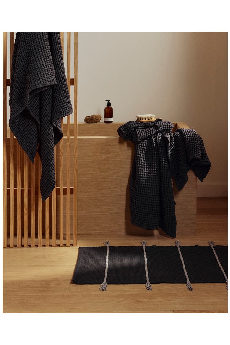 Waffle Hand Towel, Alternate, color, ONYX