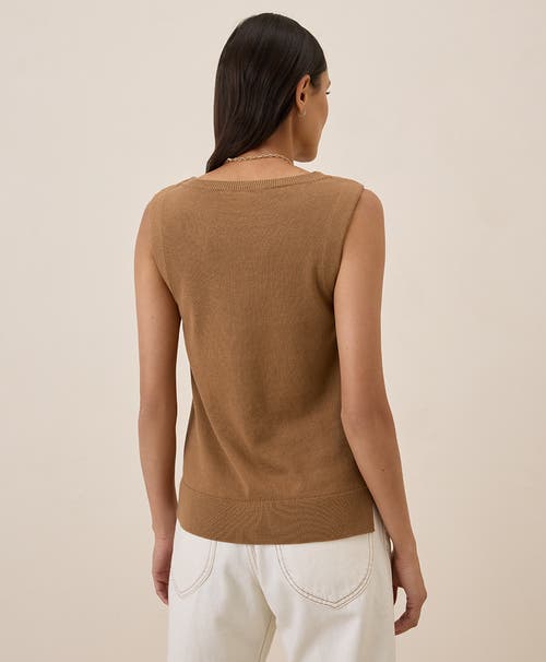 Pact Organic Cotton Classic Fine Knit Shell In Brown Sugar